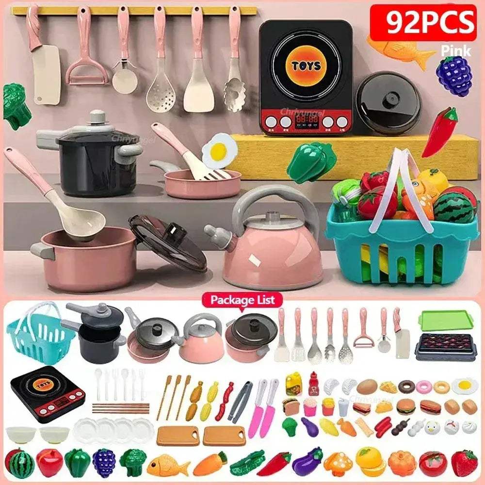 Kids Kitchen Toys Set 92Piece Pretend Play Kit for Toddlers - Image 7