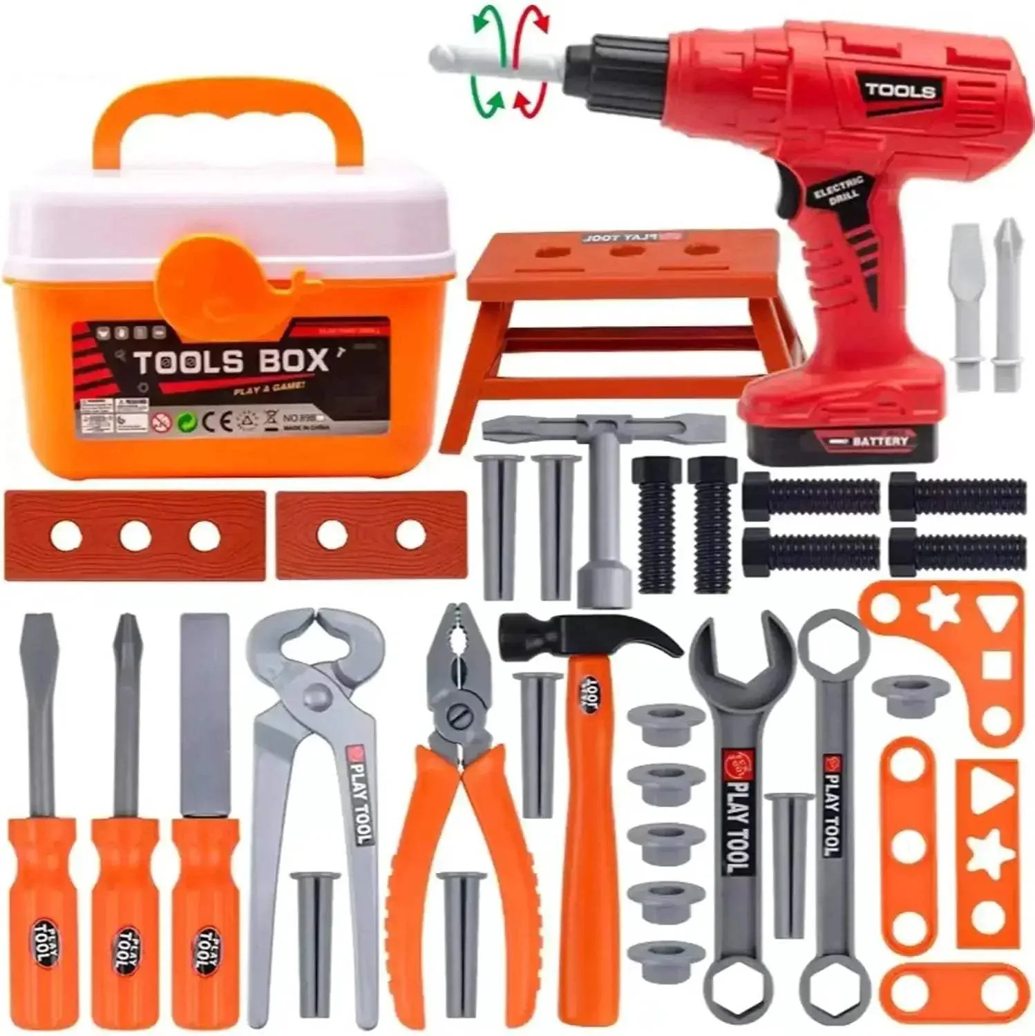 Kids Lightweight Tool Set 39 To 42 Piece Construction Case