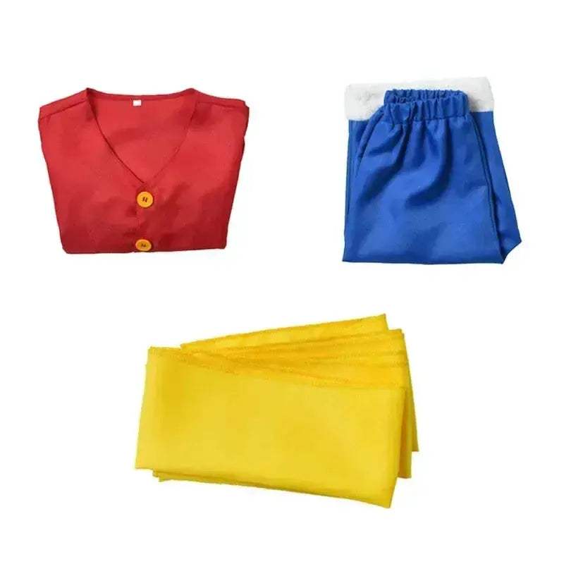 Kids Luffy Cosplay Costume With Straw Hat Full Set - Image 4