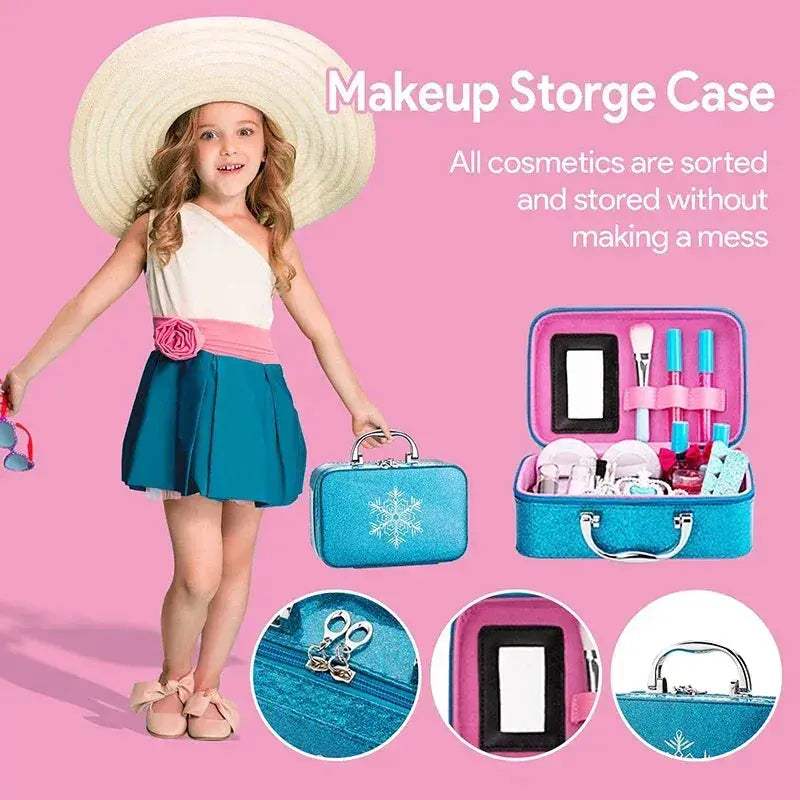 Washable Kids Makeup Kit for Girls Real Pretend Play Set - Image 3