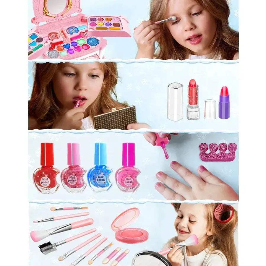 Washable Kids Makeup Kit For Girls Realistic Dress Up Toy - Image 6