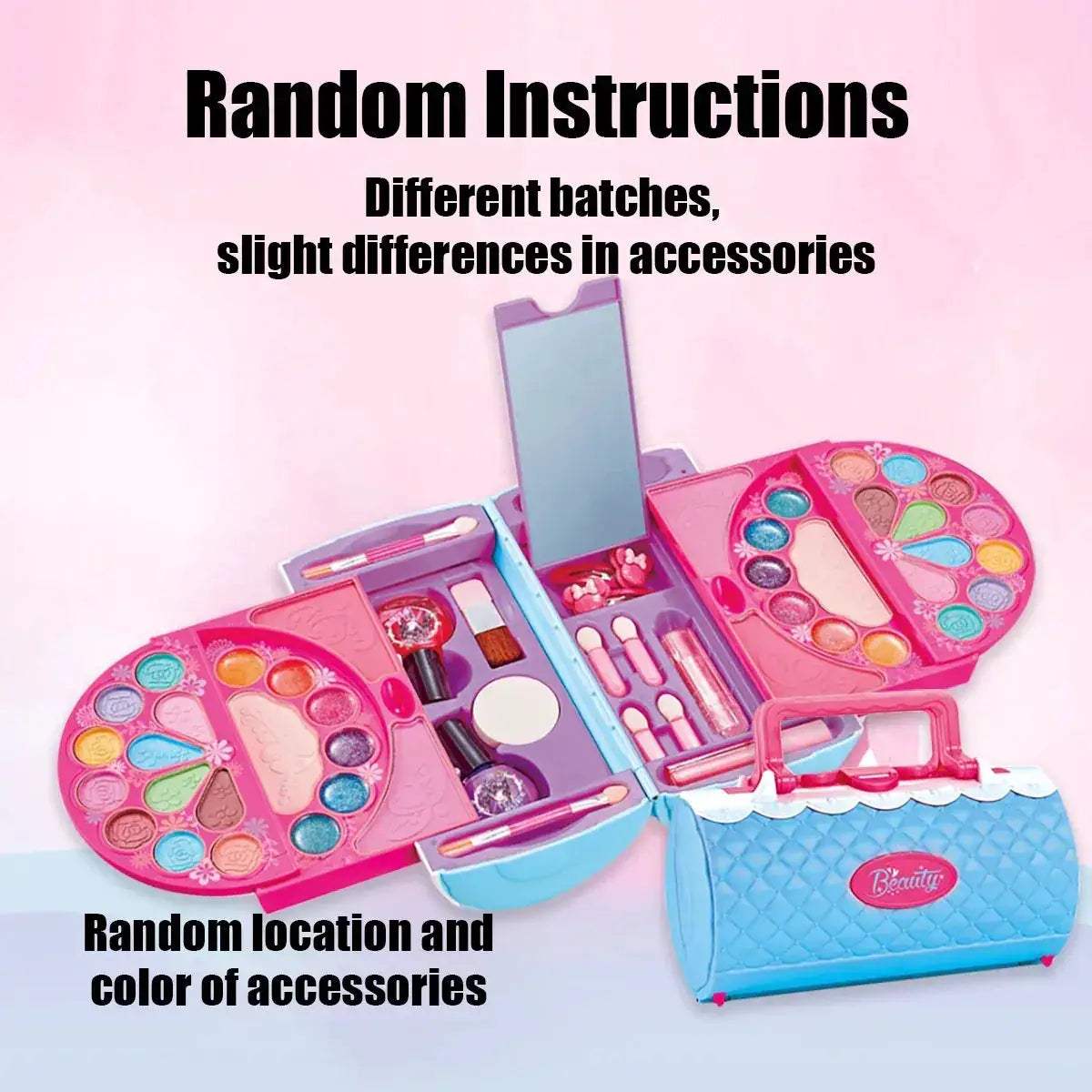 Washable Kids Makeup Kit For Girls Non Toxic Mirror - Image 6