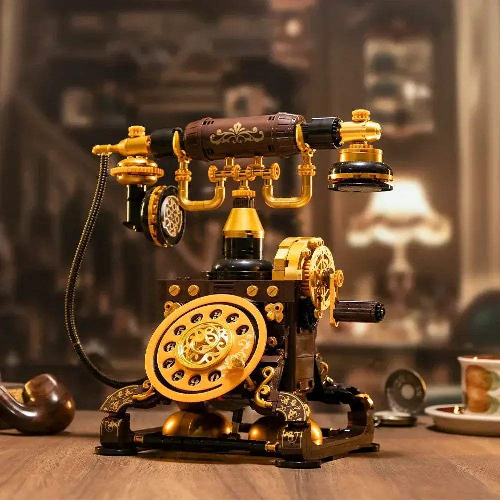 Building Blocks MOC Retro Telephone Desktop Decor for Kids - Image 4