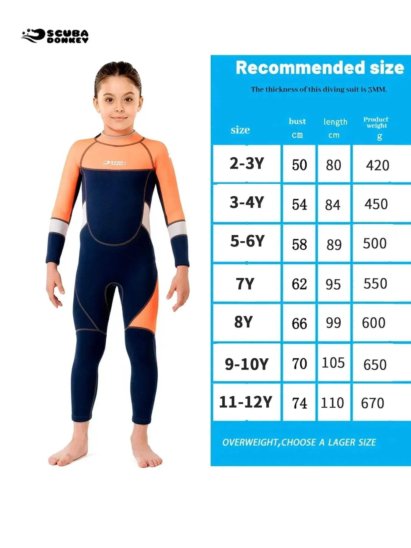 Kids Neoprene Wetsuit 2.5mm Long Sleeve Swim Chemical Free - Image 9