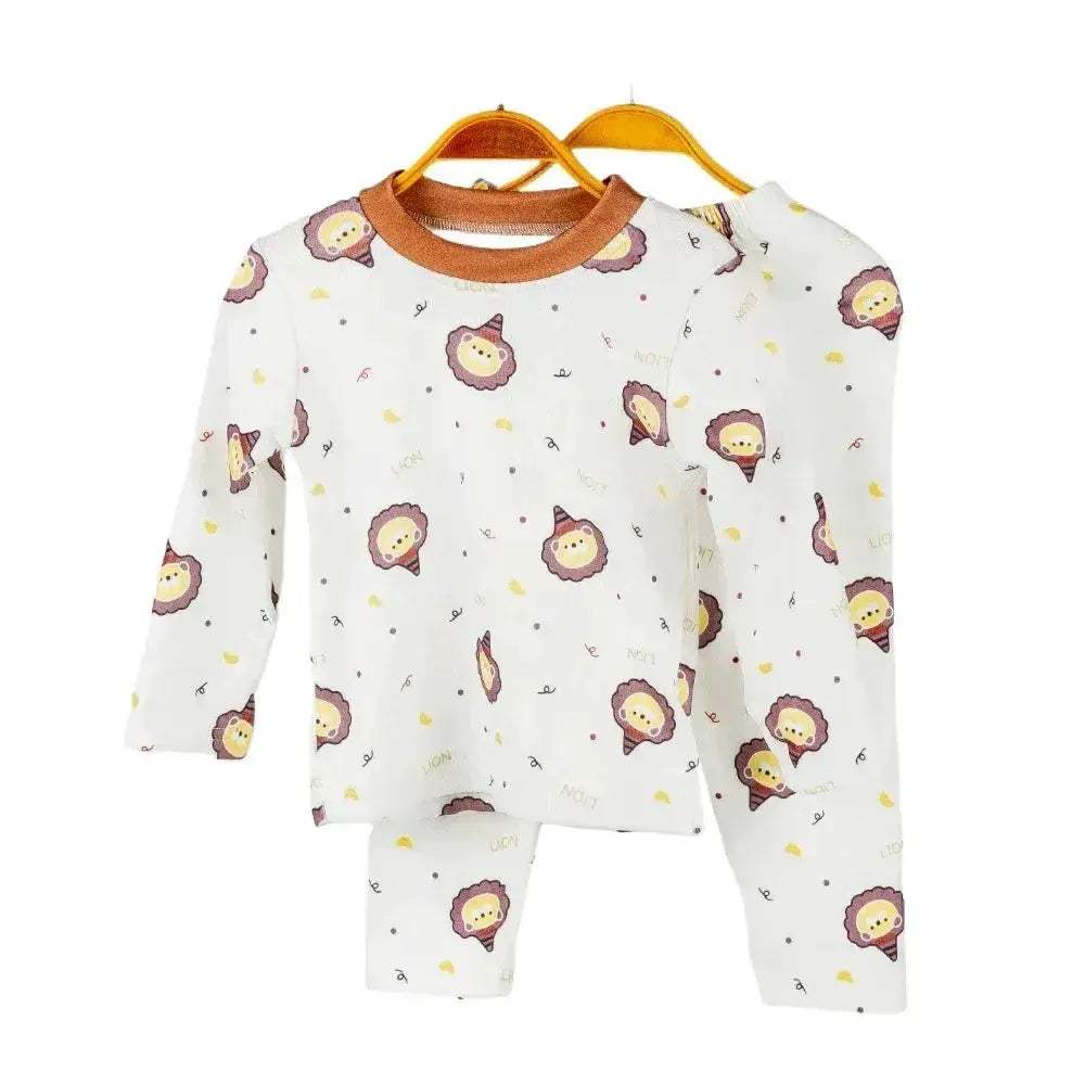 Kids Pajama Set Autumn Warm Cartoon Pattern Sleepwear - Image 7