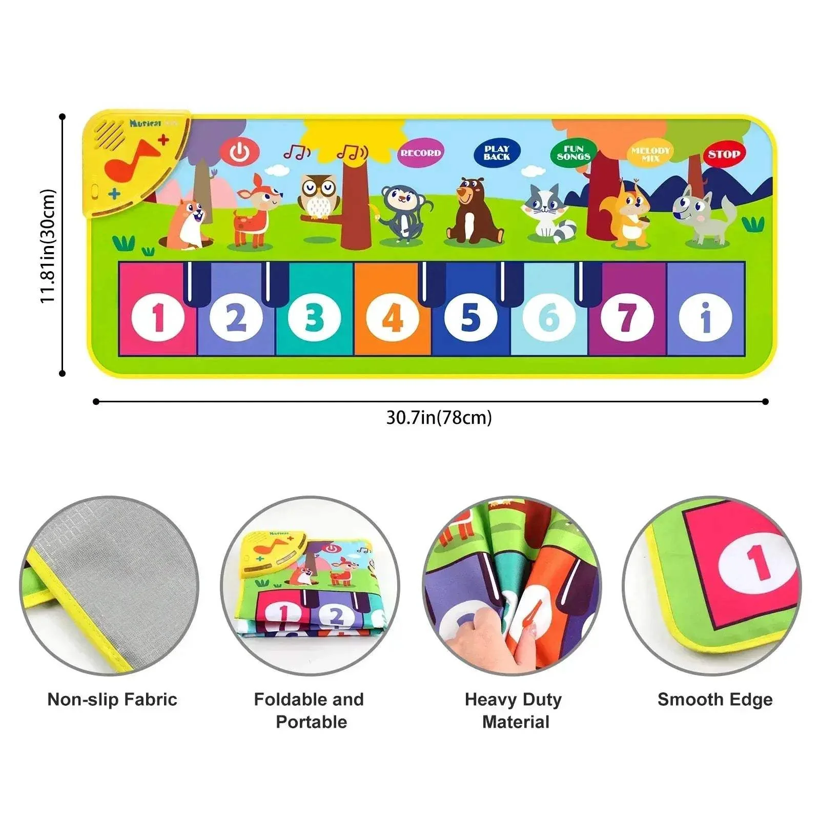 Kids Piano Mat Educational Toy With Animal Sounds - Image 4