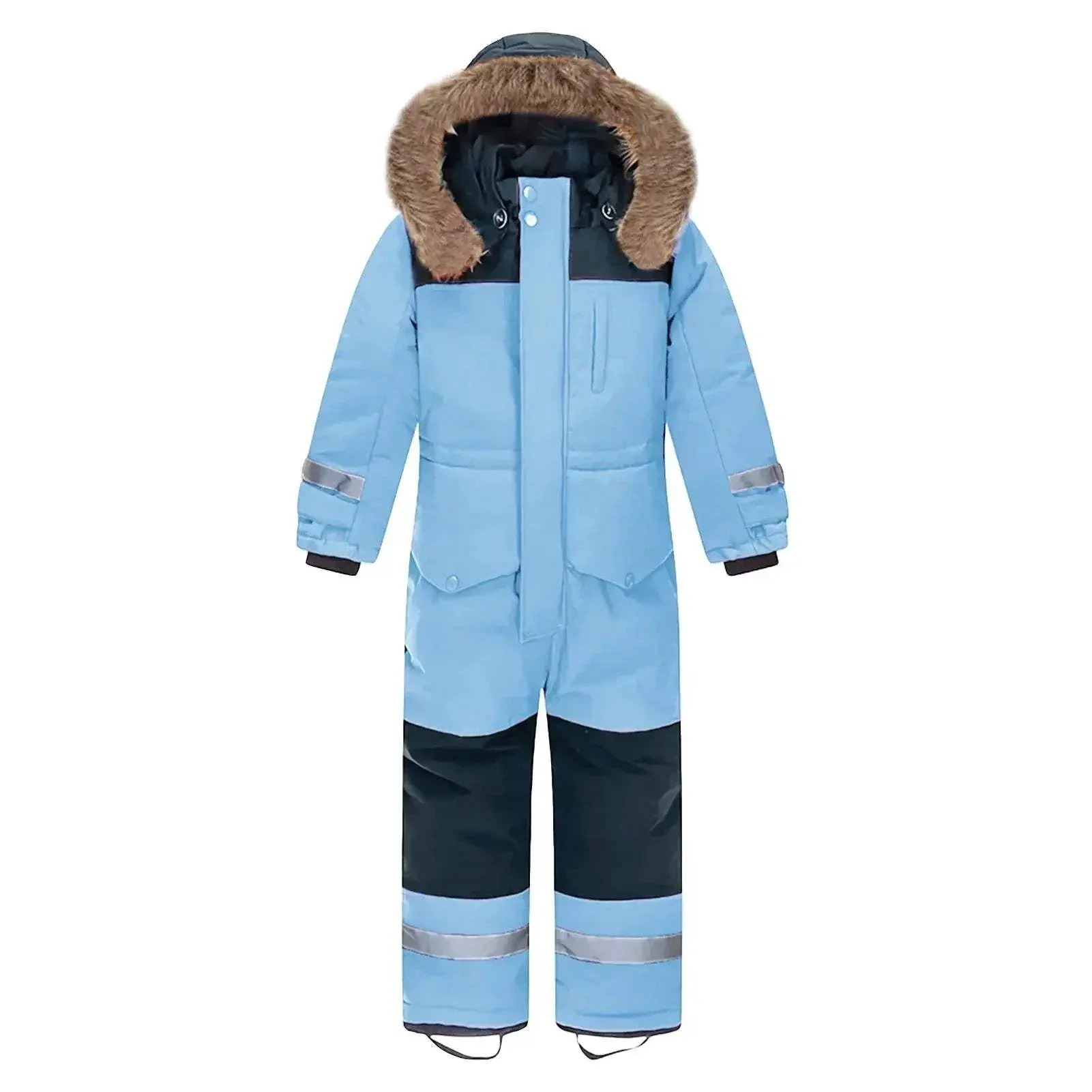 Kids Ski Jumpsuit Windproof Warm Winter Snow Gear Outdoor Wear - Image 16