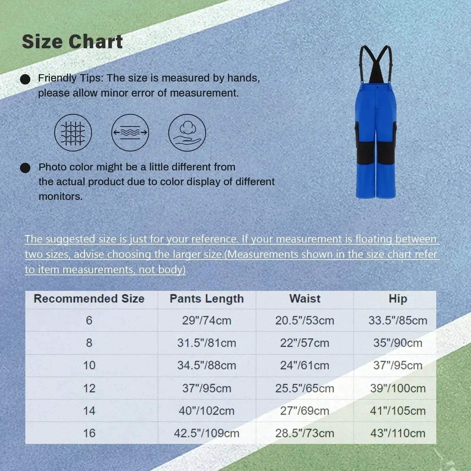 Kids Ski Overalls Water Resistant Snowsuit With Pockets - Image 5