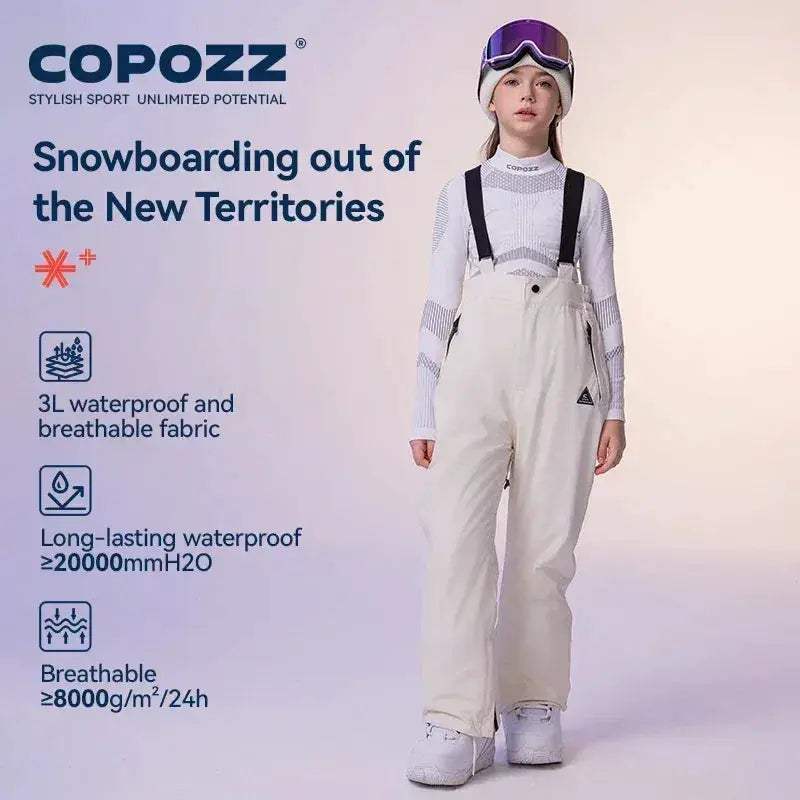 Kids Ski Pants All In One Windproof Waterproof Overalls - Image 2