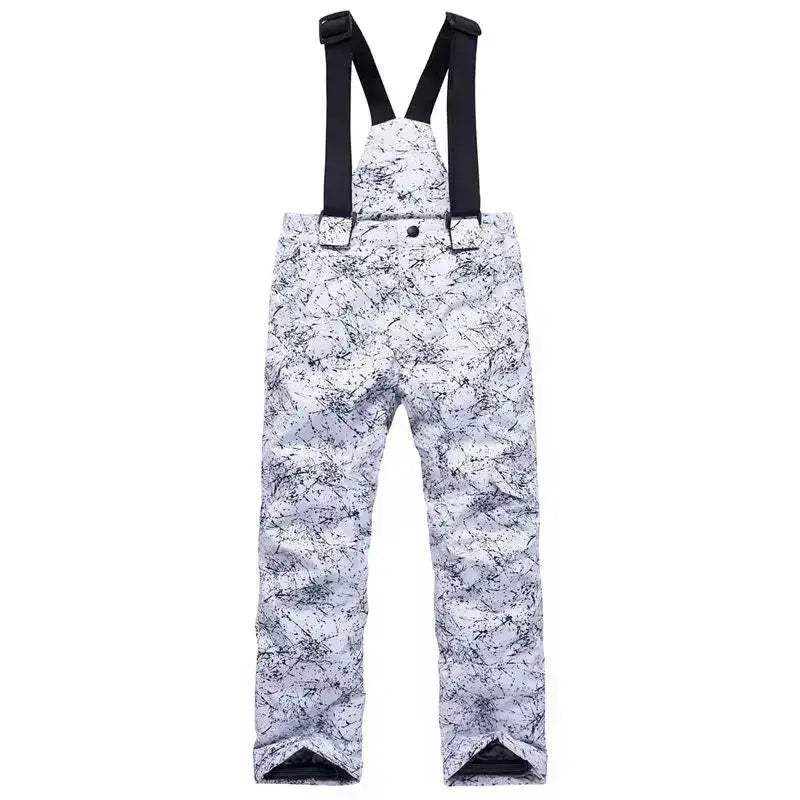 Kids Ski Pants Waterproof Warm Bibs For Winter Snowboarding - Image 9
