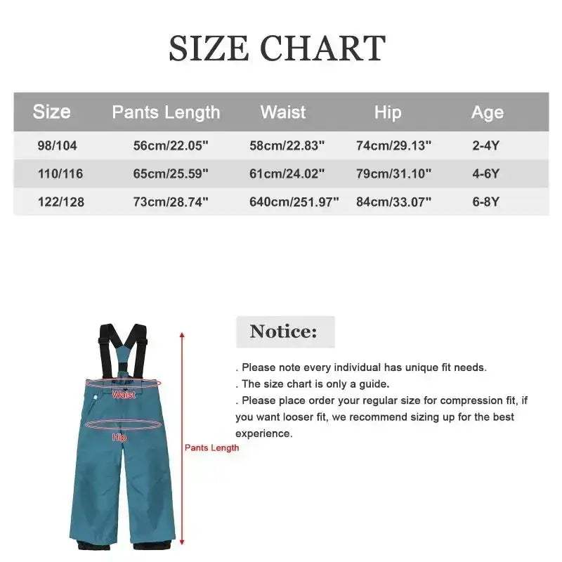 Kids Ski Pants Waterproof Windproof Warm Winter Outdoor - Image 2