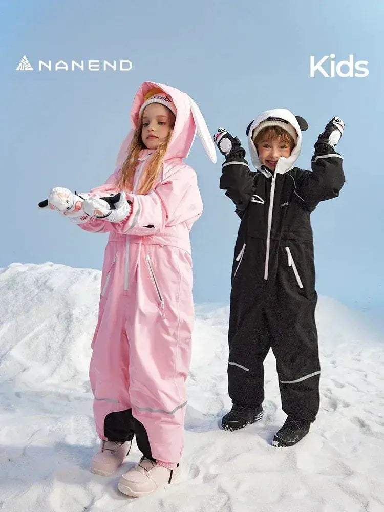 Kids Ski Suit Waterproof Warm Insulated One Piece Snow Gear - Image 2