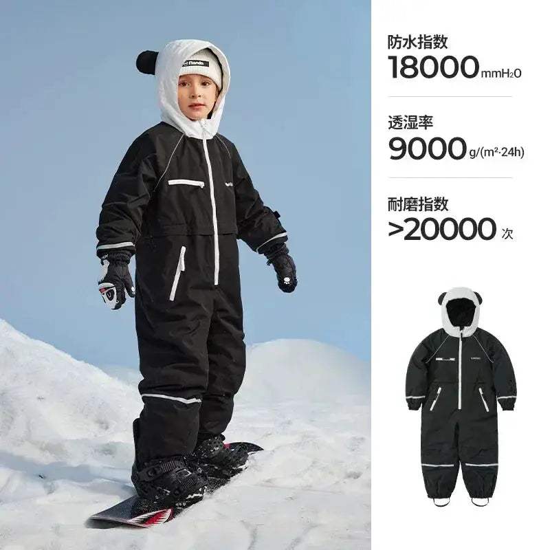Kids Ski Suit Waterproof Warm Insulated One Piece Snow Gear - Image 9