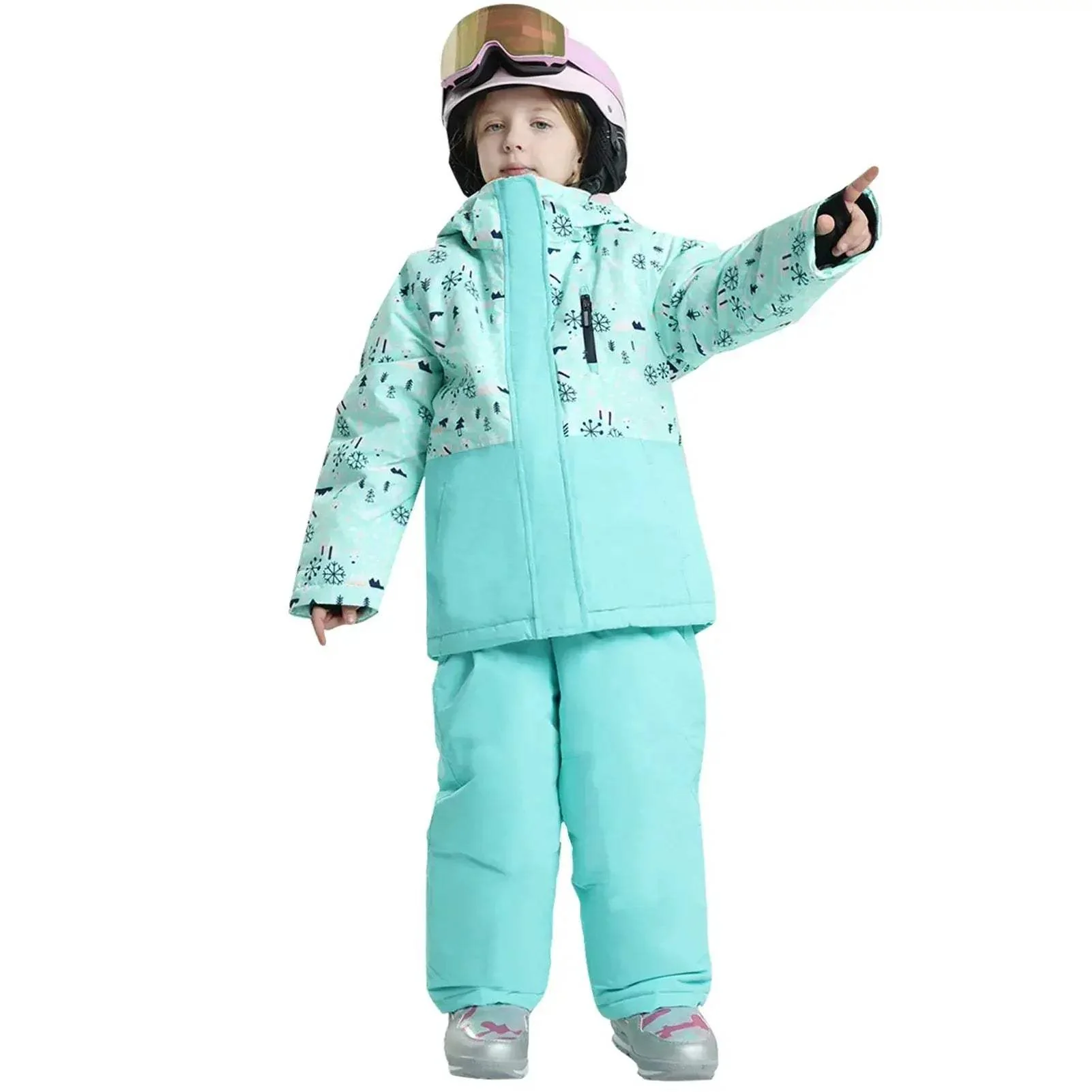 Kids Ski Suit Waterproof Warm Snow Gear For Winter