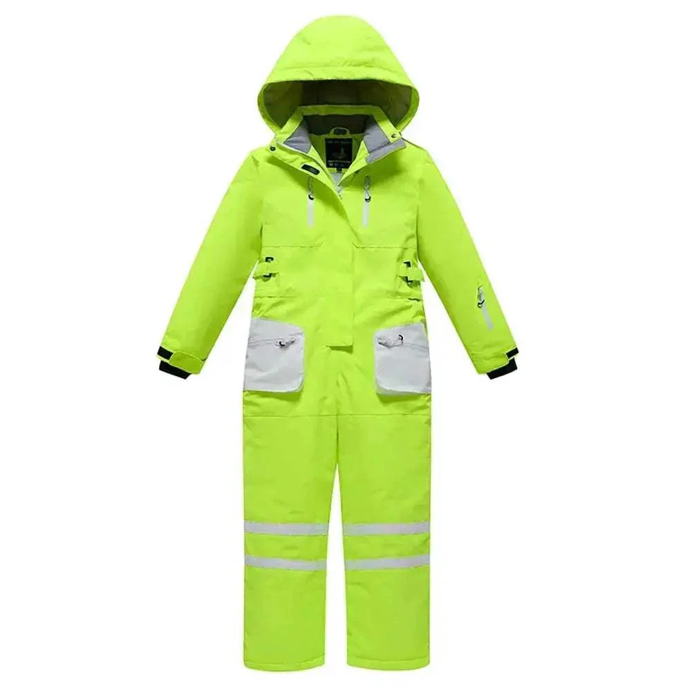Kids Snowboarding Suit One Piece Hooded Windproof Warm Skiwear - Image 9