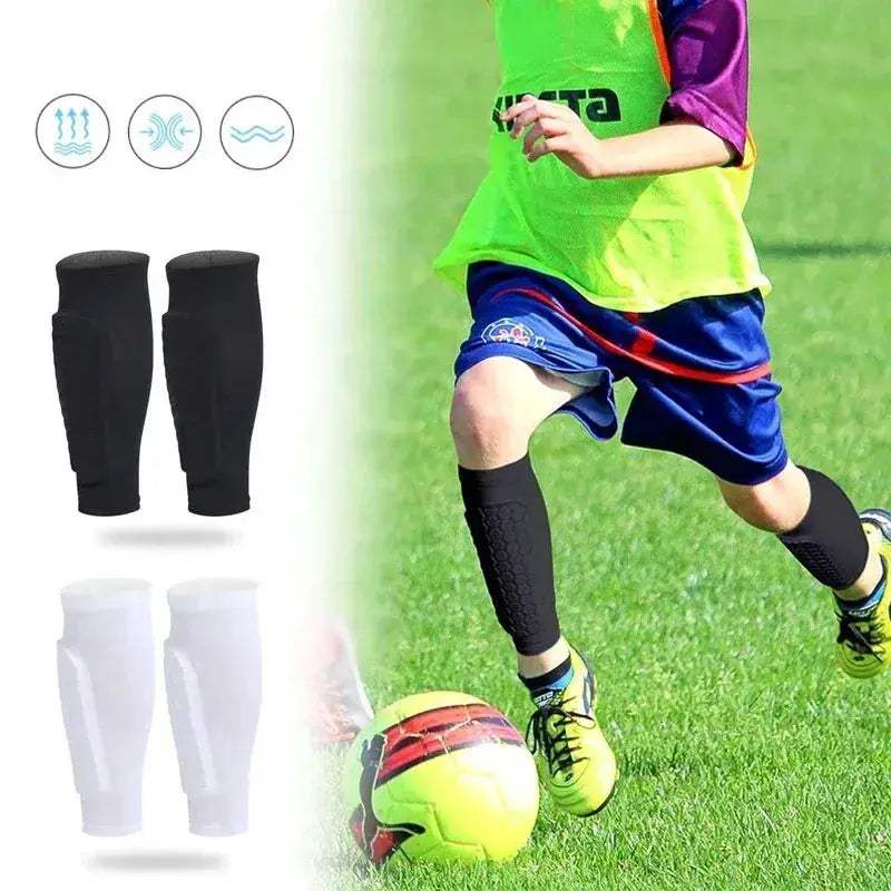 Kids Sports Shin Pads With Compression Calf Sleeves