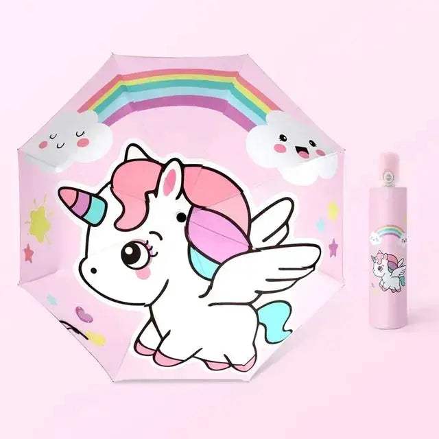 Kids Unicorn Umbrella Automatic Windproof UV Coating - Image 7