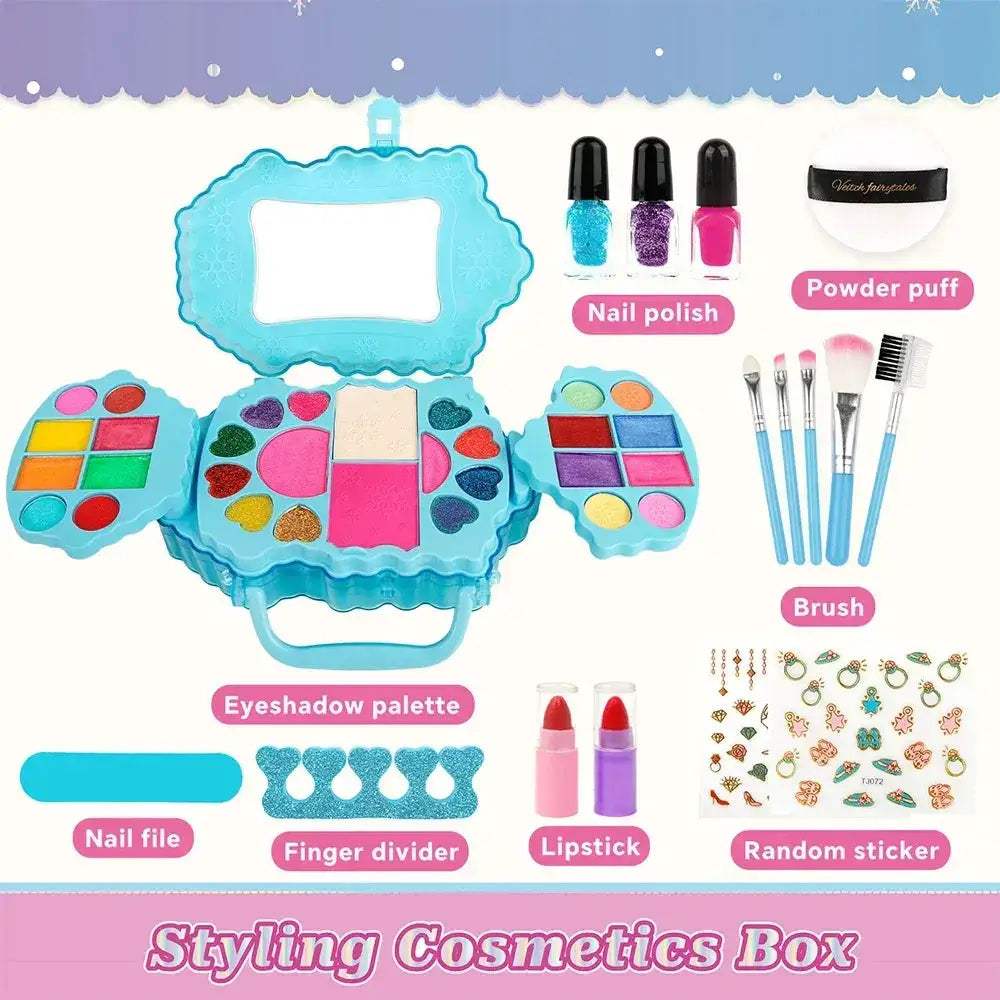 Kids Washable Makeup Kit For Girls With Nail Art Accessories - Image 4