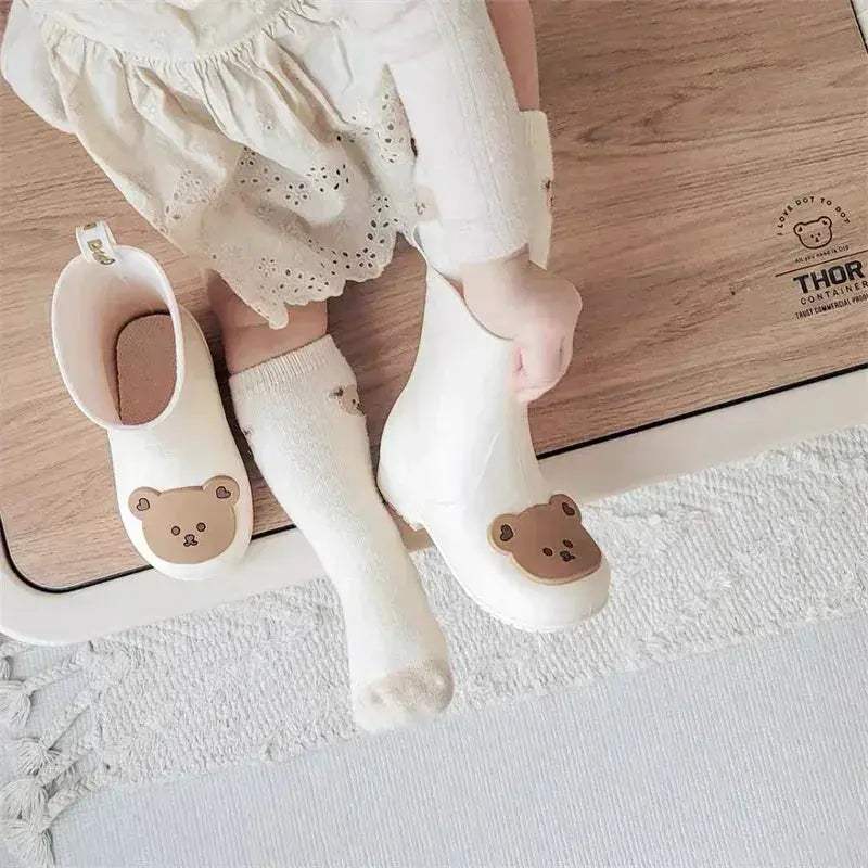 Kids Waterproof Non Slip Rain Boots With Cartoon Animals - Image 2