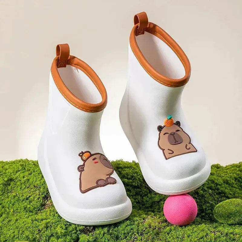 Kids Waterproof Rain Boots Capybara Design Slip On - Image 4