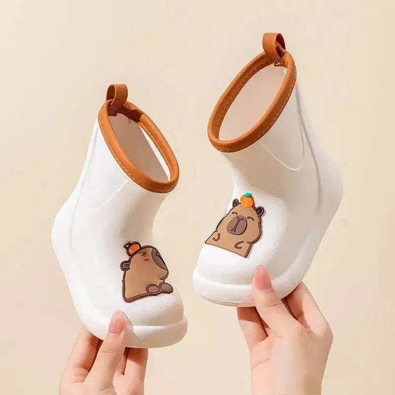 Kids Waterproof Rain Boots Capybara Design Slip On - Image 7