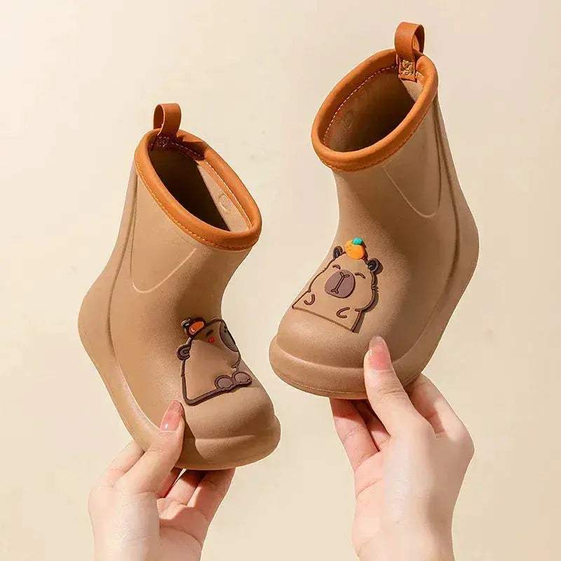 Kids Waterproof Rain Boots Capybara Design Slip On - Image 9