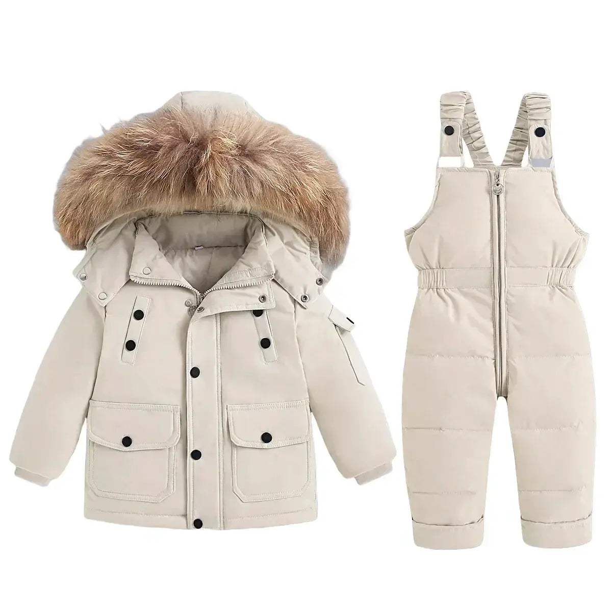 Kids Winter Ski Suit Set Two Piece With Removable Hood - Image 4