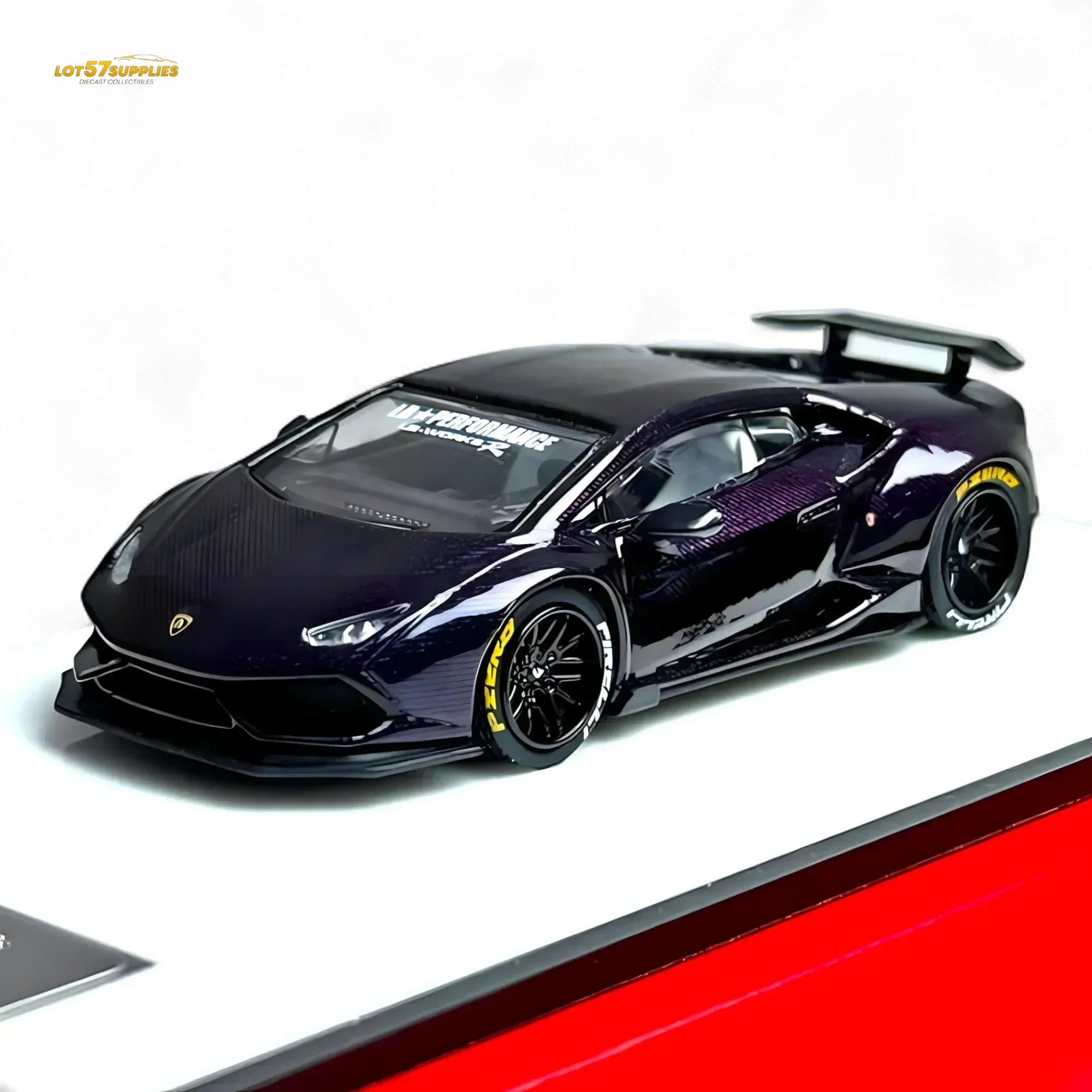 King Model Lamborghini Huracan LP610 Purple Carbon Fiber 1:64 - Image 2