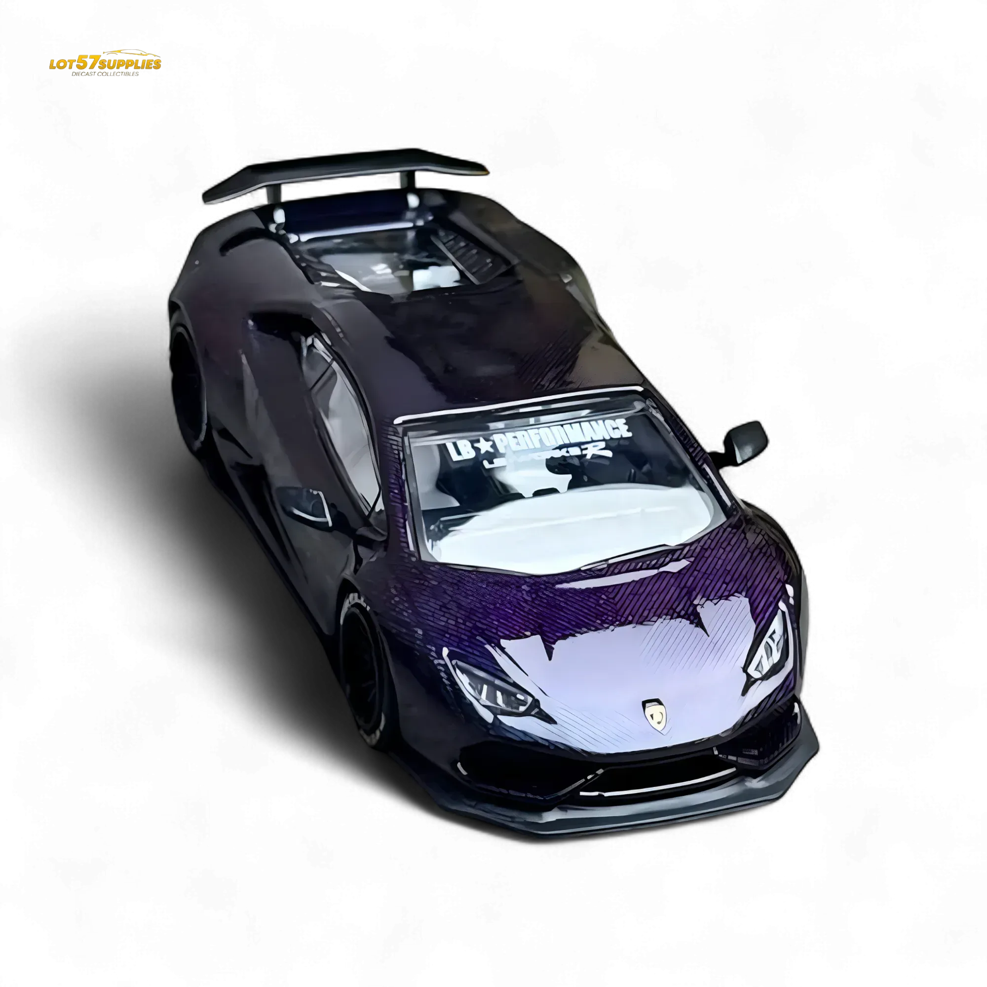 King Model Lamborghini Huracan LP610 Purple Carbon Fiber 1:64 - Image 3