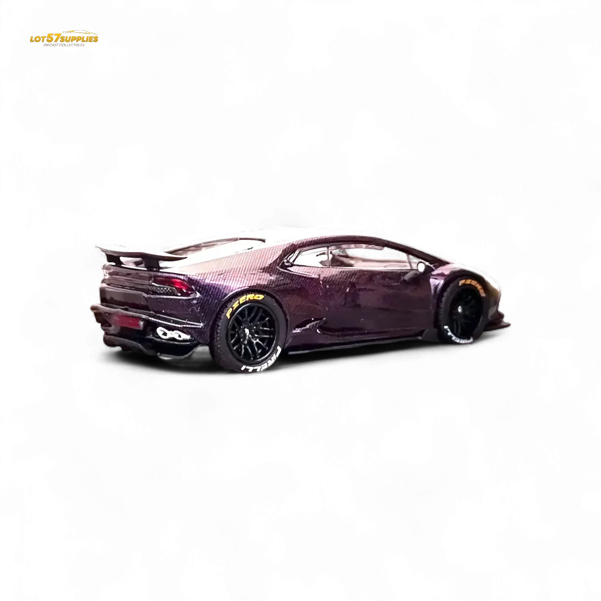 King Model Lamborghini Huracan LP610 Purple Carbon Fiber 1:64 - Image 5