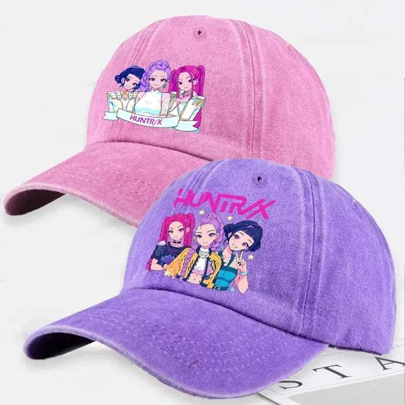 KPop Demon Hunters Retro Washed Baseball Cap Snapback For Women