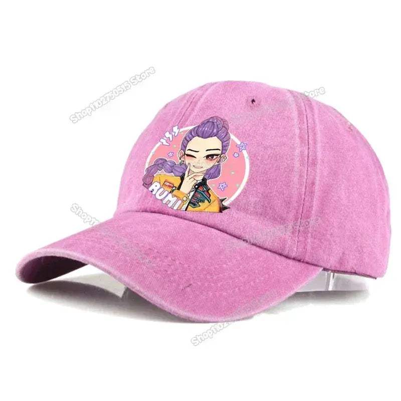 KPop Demon Hunters Retro Washed Baseball Cap Snapback For Women - Image 17