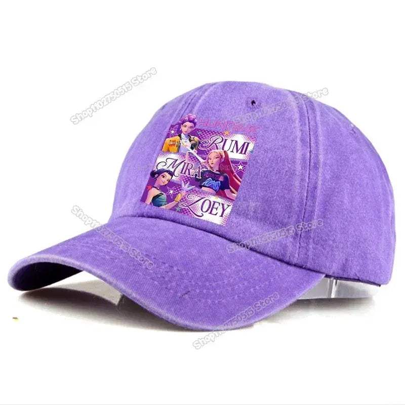 KPop Demon Hunters Retro Washed Baseball Cap Snapback For Women - Image 2