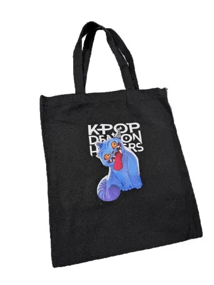 Kpop Demon Hunters Tote Bag With Derpy Tiger Durable Canvas