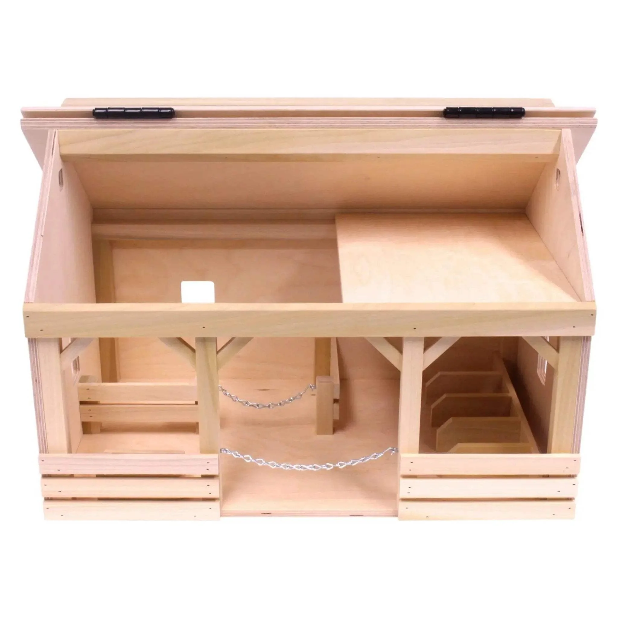 Large A-Frame Barn Toy with Hay Loft, Realistic Wooden Toy Barn - Image 8