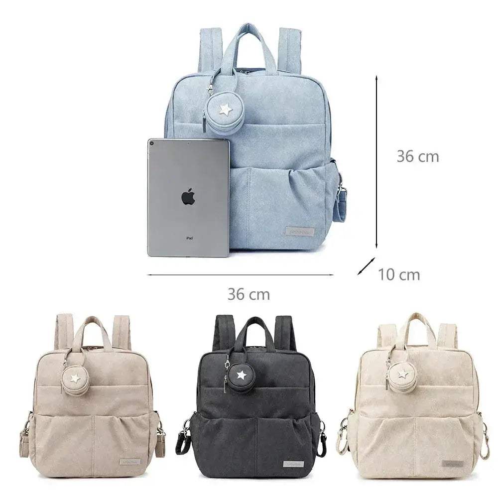 Large Capacity Waterproof Diaper Backpack With Pacifier Holder - Image 2