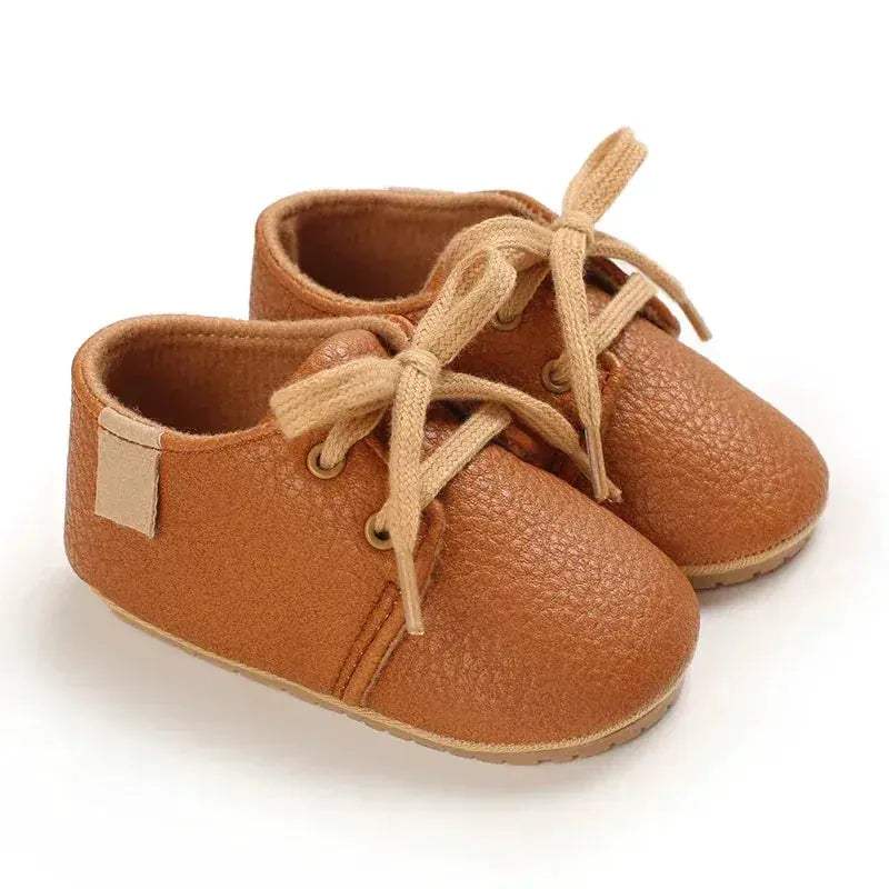 Leather Baby Shoes First Walkers With Anti Slip Rubber Sole - Image 15