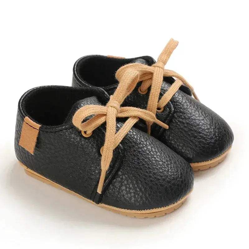 Leather Baby Shoes First Walkers With Anti Slip Rubber Sole - Image 17