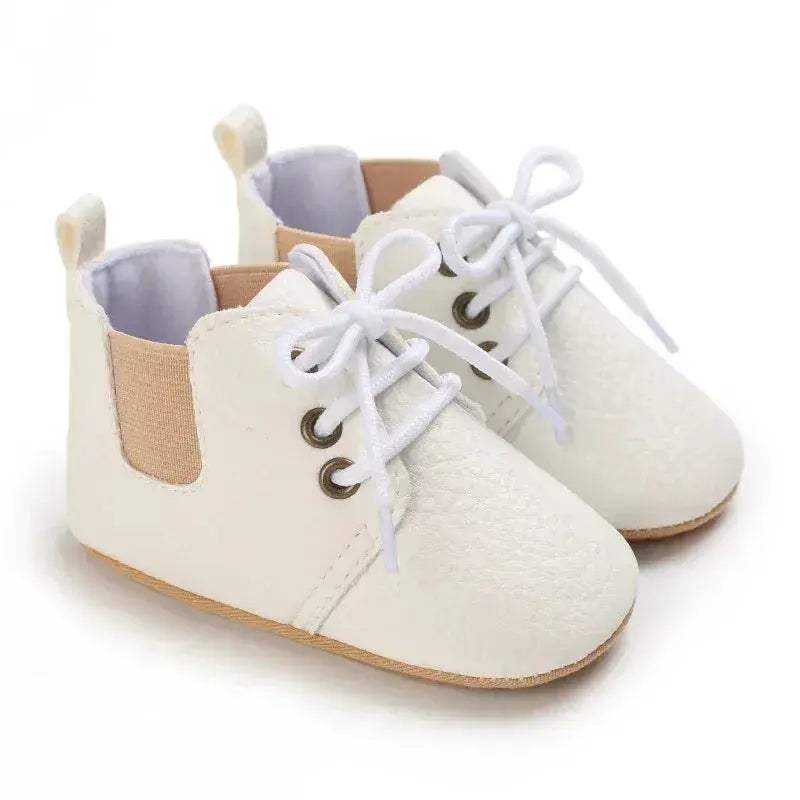 Leather Baby Shoes First Walkers With Anti Slip Rubber Sole - Image 2