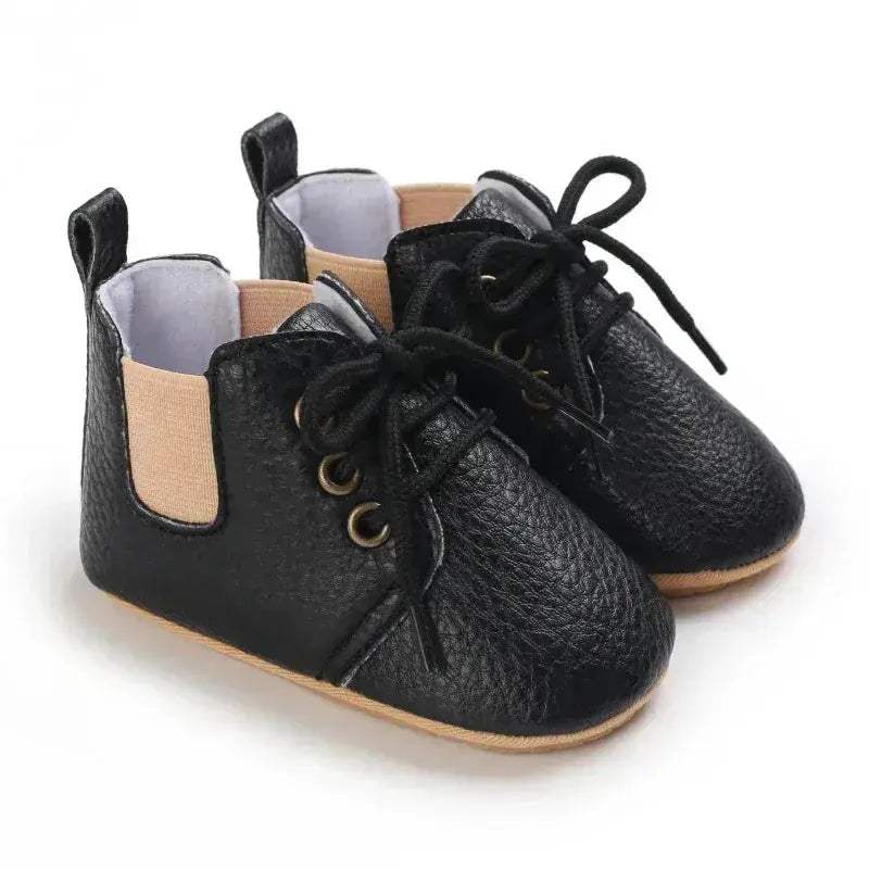 Leather Baby Shoes First Walkers With Anti Slip Rubber Sole - Image 25