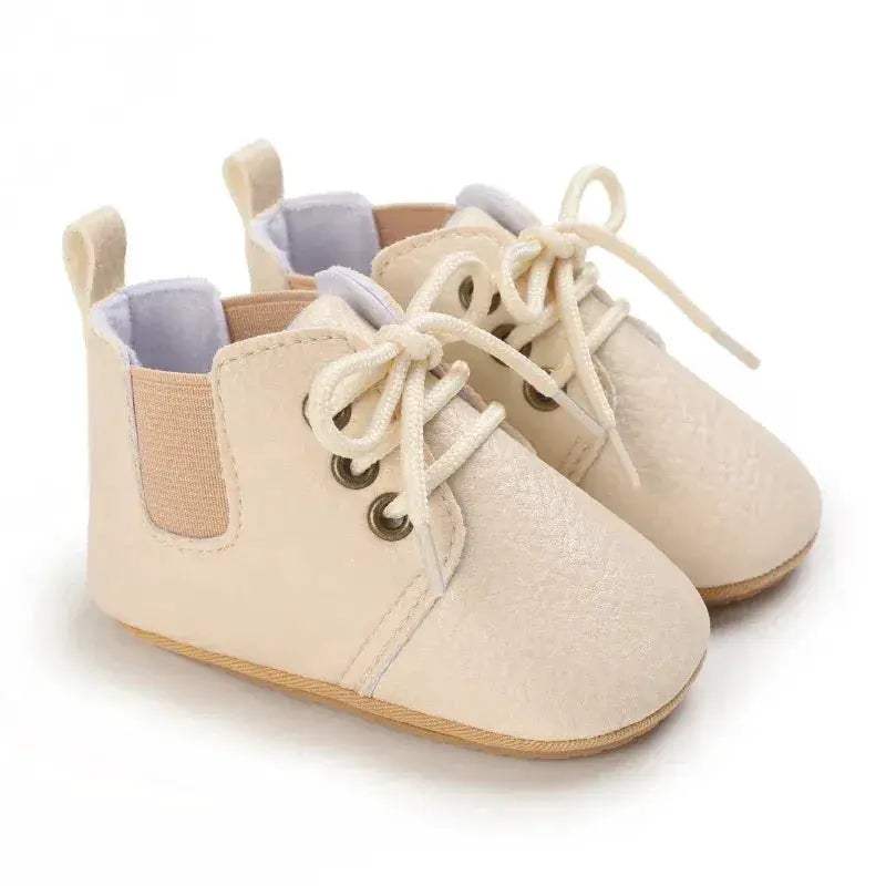 Leather Baby Shoes First Walkers With Anti Slip Rubber Sole - Image 26