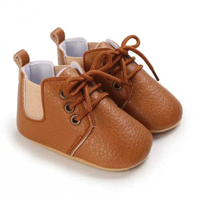 Leather Baby Shoes First Walkers With Anti Slip Rubber Sole - Image 27