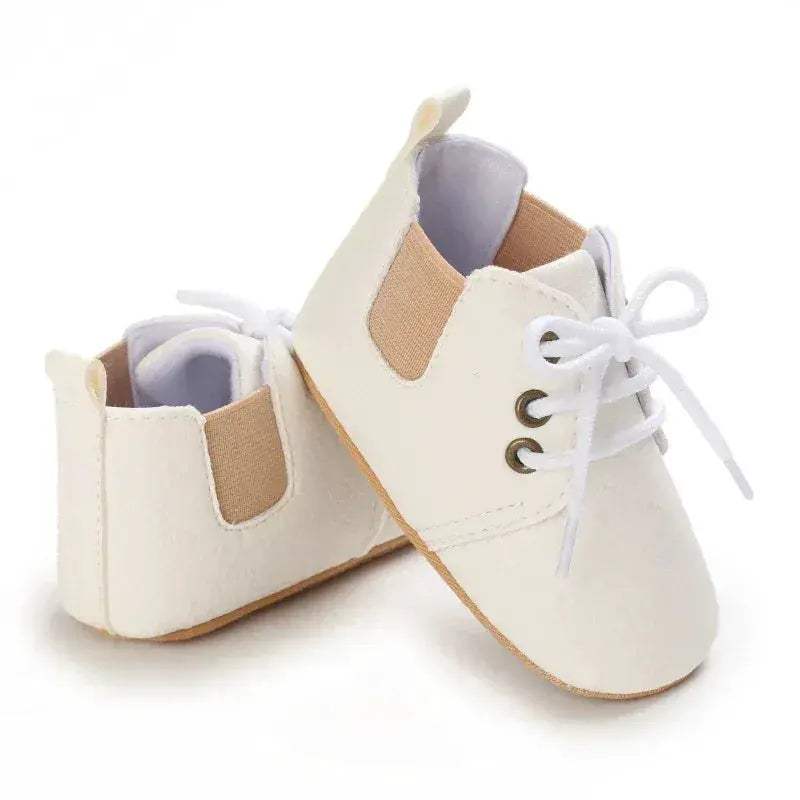 Leather Baby Shoes First Walkers With Anti Slip Rubber Sole - Image 4