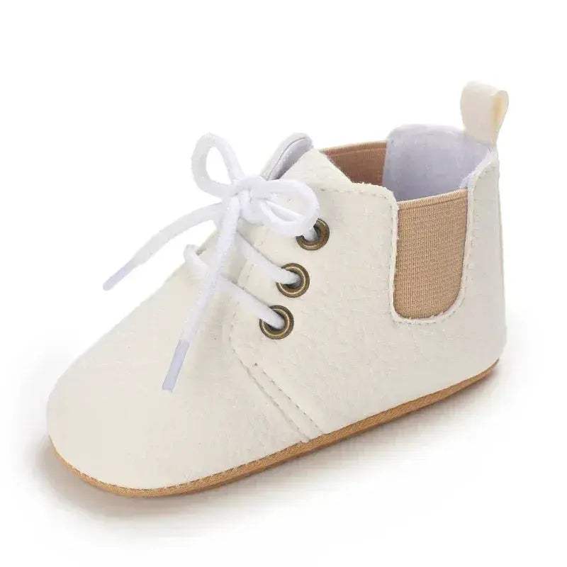 Leather Baby Shoes First Walkers With Anti Slip Rubber Sole - Image 6