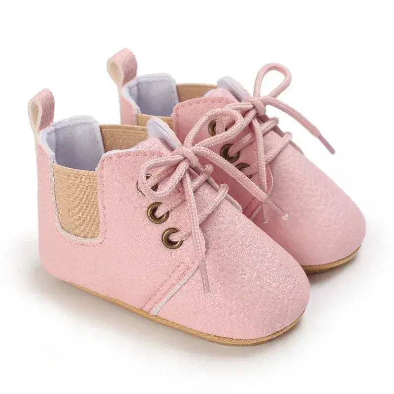 Leather Baby Shoes First Walkers With Anti Slip Rubber Sole - Image 7