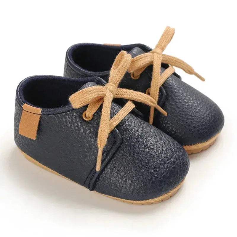 Leather Baby Shoes First Walkers With Anti Slip Rubber Sole - Image 8