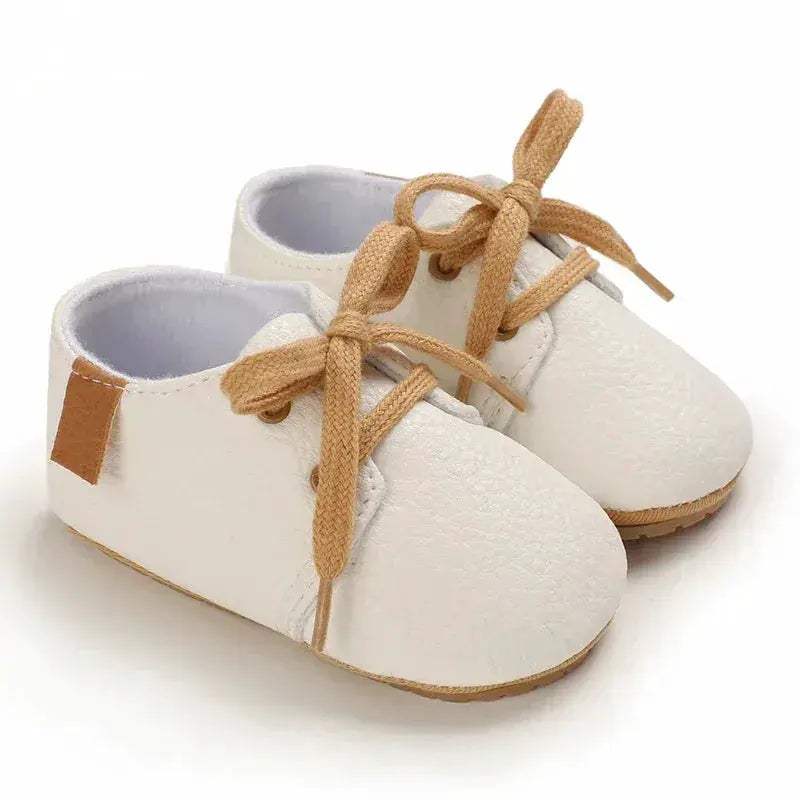 Leather Baby Shoes First Walkers With Anti Slip Rubber Sole - Image 9