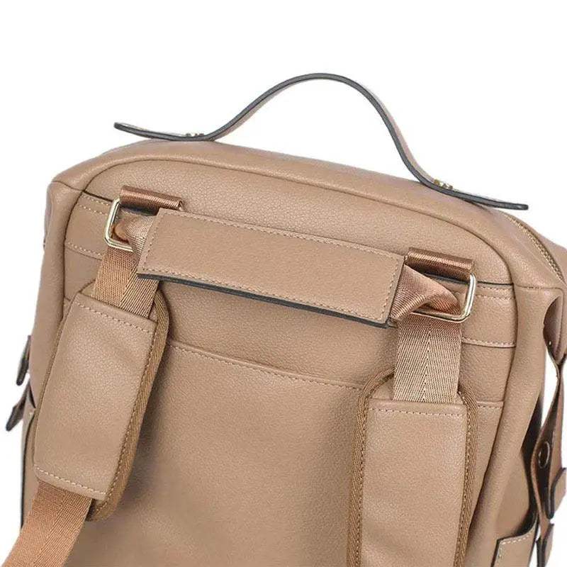 Leather Diaper Bag Large Capacity Maternity Backpack - Image 4