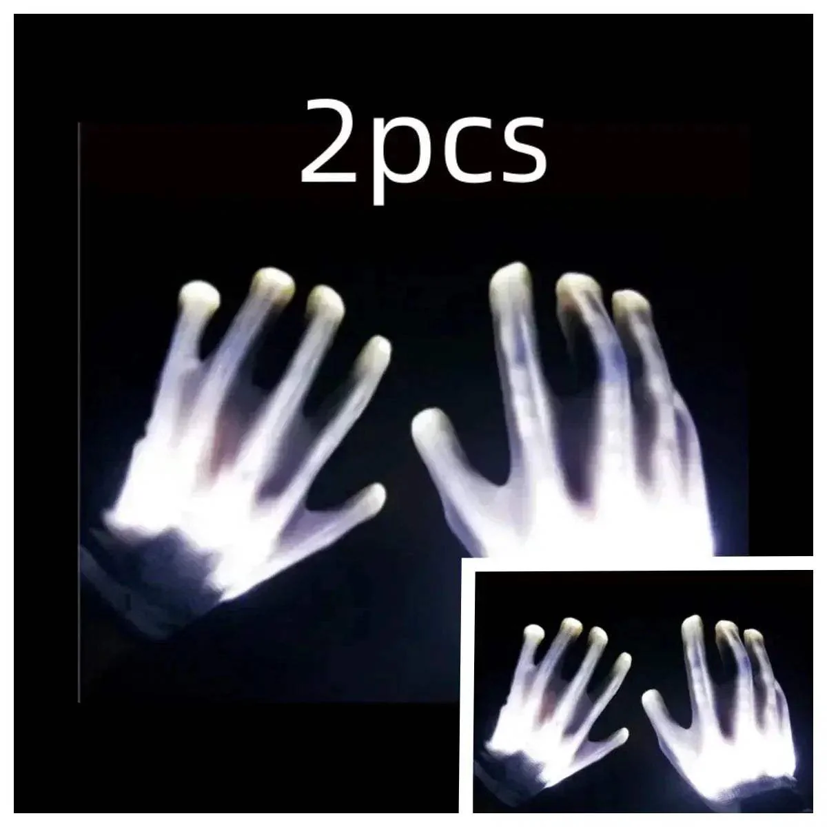 LED Gloves Neon Skull Flashing Lights For Halloween - Image 12