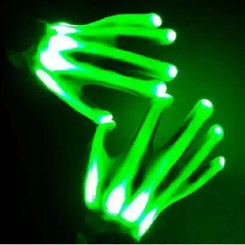 LED Gloves Neon Skull Flashing Lights For Halloween - Image 4